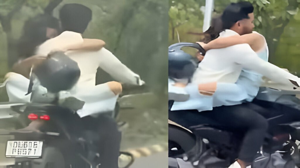 Noida Couple’s Viral PDA on Speeding Bike Leads to ₹53,500 Fine
